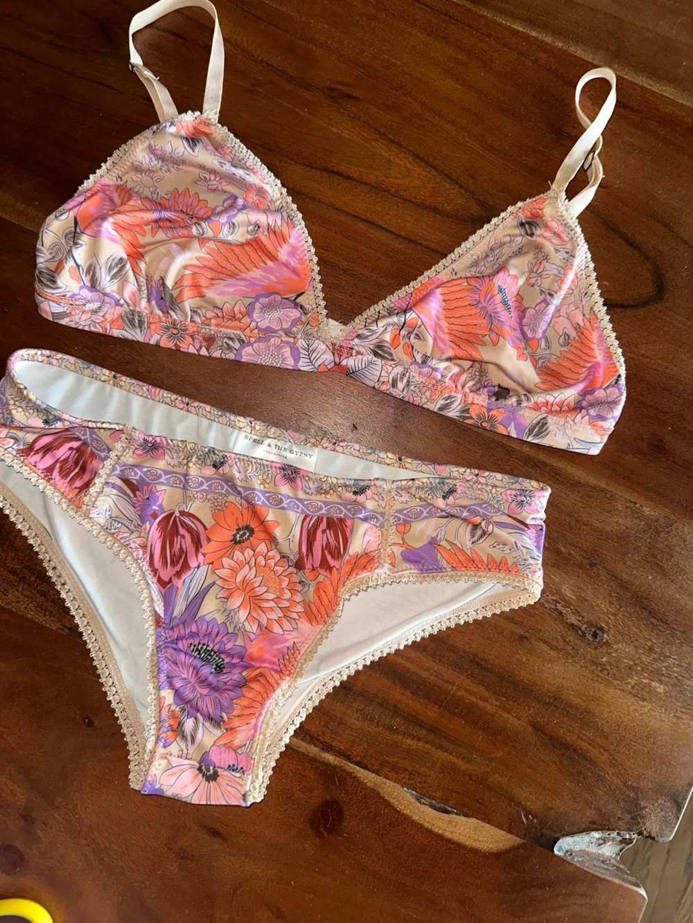 Siren song Spell Floral Bikini Brief Set - Pink, Purple & Orange